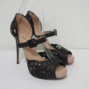 Valentino Laser Cut Platform Sandals Size 35.5